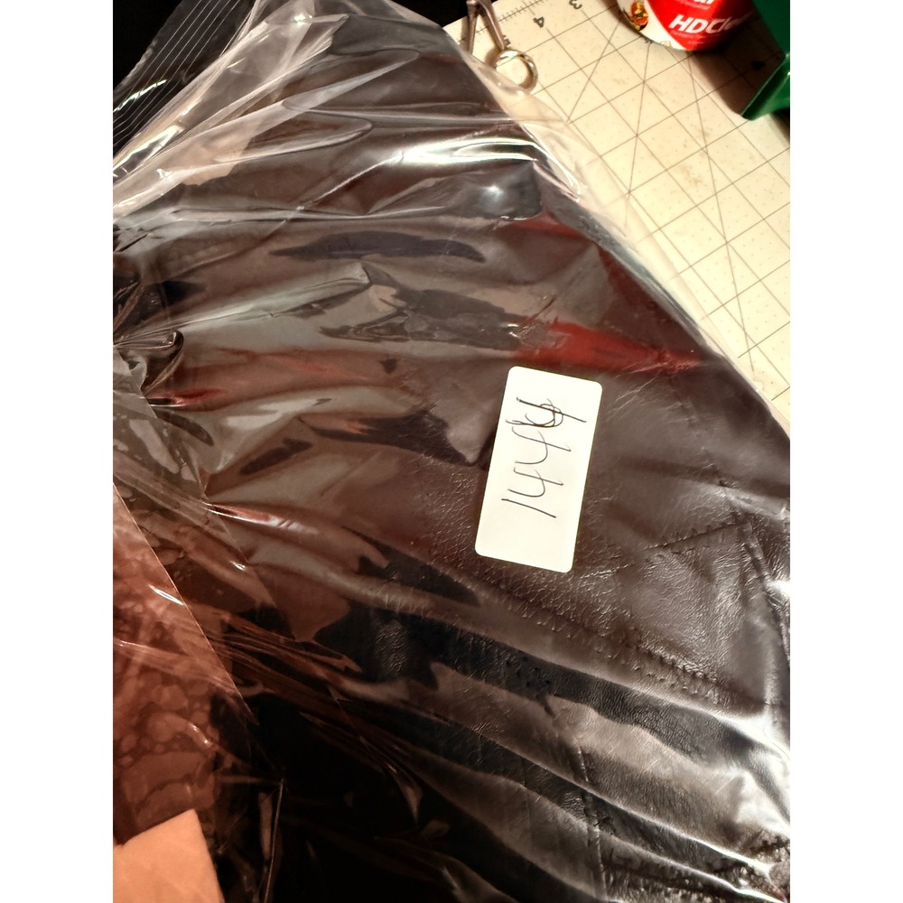Diamond Plate Buffalo Leather Biker Jacket Mens XL Patchwork Live To Ride Eagle - Picture 15 of 15